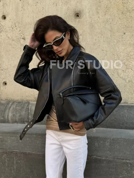 Кожаная куртка в стиле Casual - фото 12