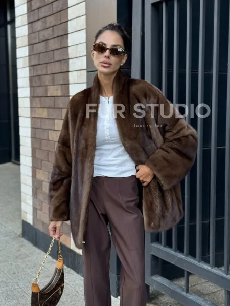 Модная шуба из норки 2025 - фото 10