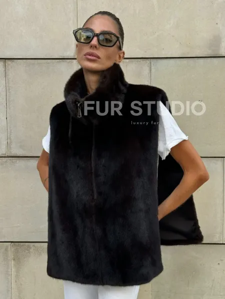 Норковая манишка женская - фото 0