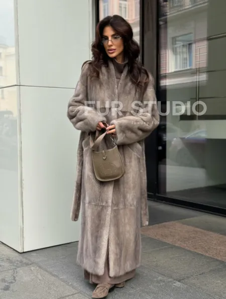 Длинная норковая шуба - фото 9