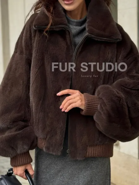 Норковая шуба - бомбер - фото 1