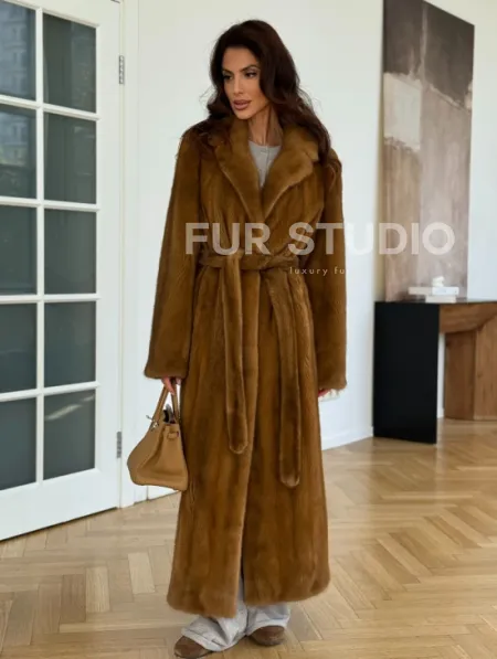 Шуба норковая золотая - фото 0