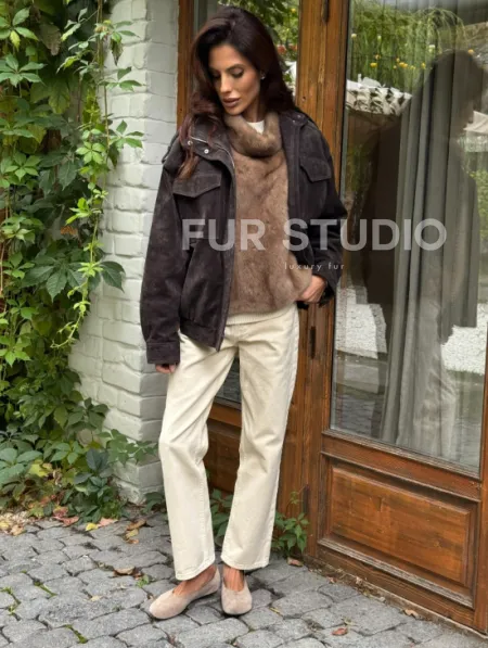 Манишка меховая из норки - фото 6