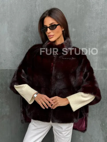 Норковый полушубок на молнии - фото 0