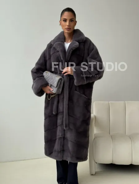 Норковая шуба - графит - фото 10