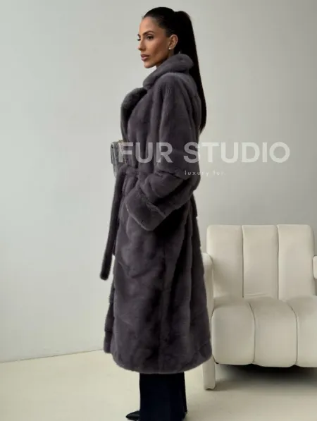 Норковая шуба - графит - фото 6