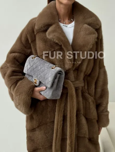 Норковая шуба - кимоно - фото 1