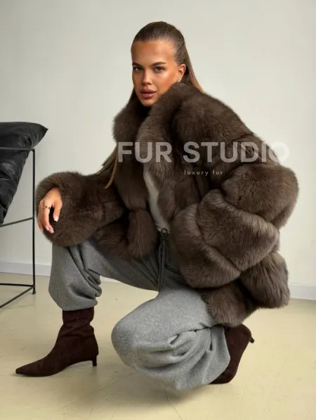 Шуба песцовая под соболь - фото 0