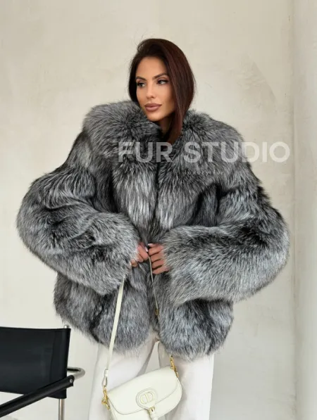 Полушубок из чернобурой лисы - фото 9