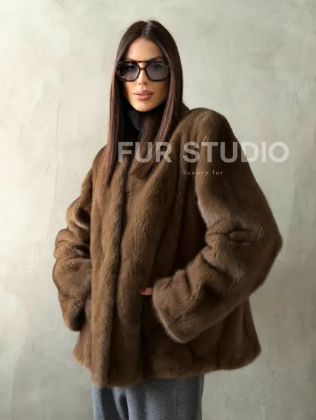 Шуба женская из меха норки - фото 9