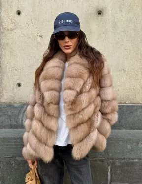 Шуба из куницы в цвете тор-тор - фото 7