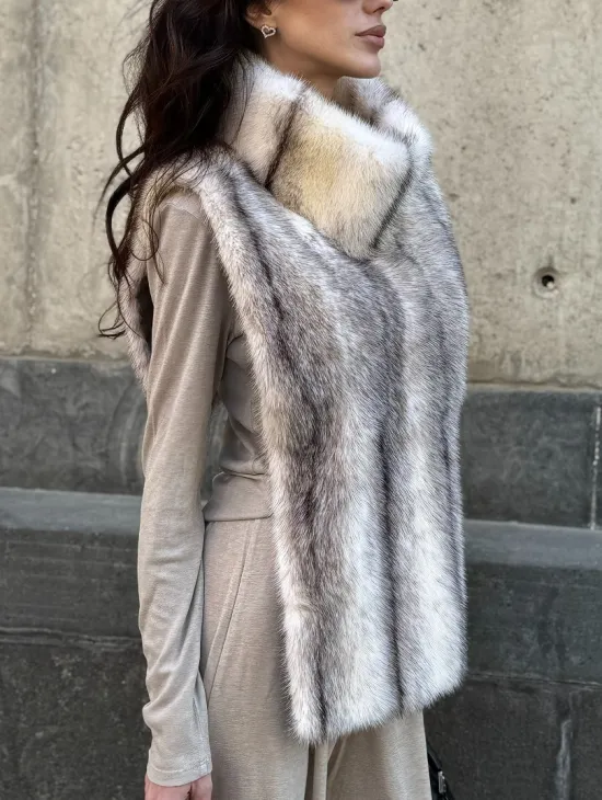 Женская манишка из норки крестовки - фото 2