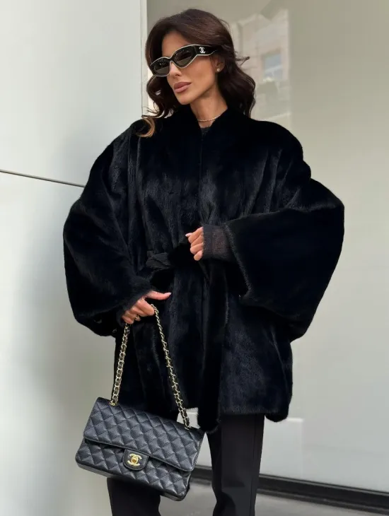 Черная шуба из аукционного меха норки SAGA FURS - фото 4