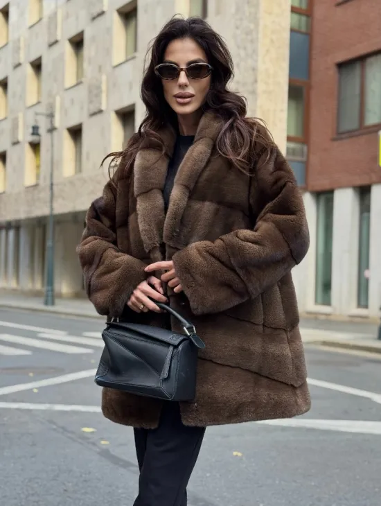 Шуба норковая коричневая - фото 5