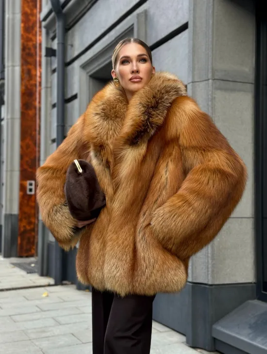 Шуба из лисы - рыжая - фото 22