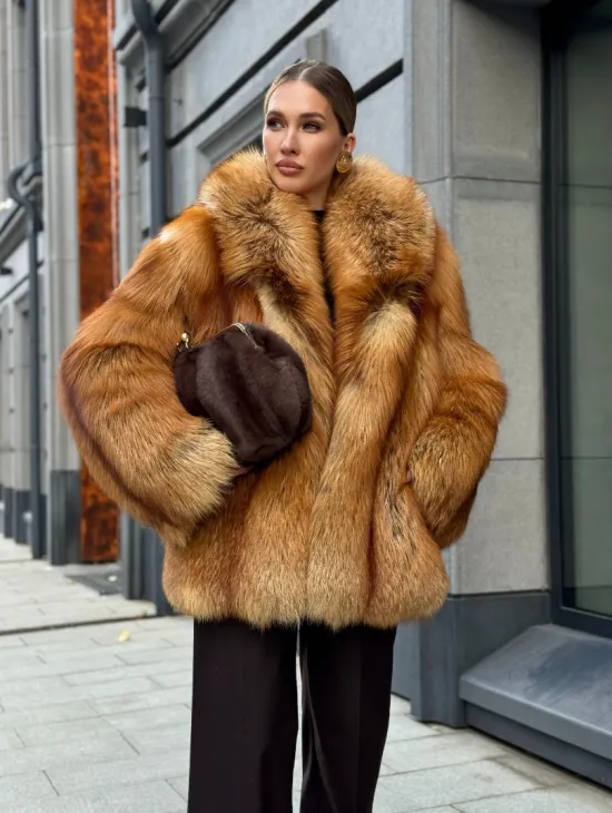 Шуба из лисы - рыжая - фото 17