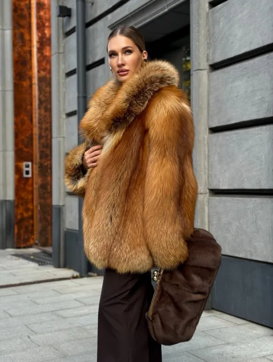 Шуба из лисы - рыжая - фото 19