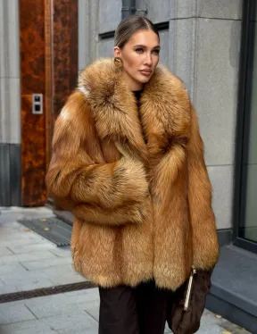 Шуба из лисы - рыжая - фото 15