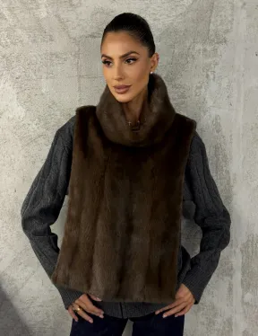 Манишка норковая - цвет соболь - фото 8