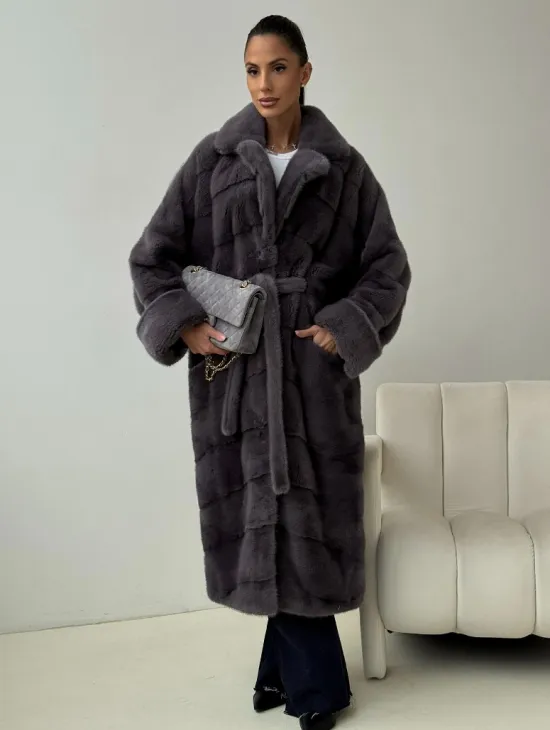 Норковая шуба - графит - фото 7