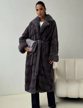 Норковая шуба - графит - фото 5