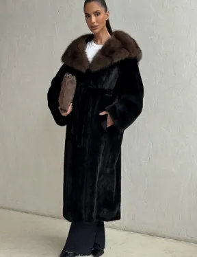 Норка кимоно BLACKGLAMA С капюшоном - фото 2