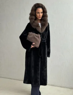 Норка кимоно BLACKGLAMA С капюшоном - фото 7