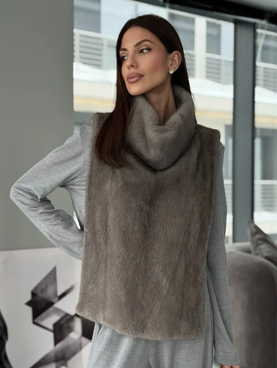 Манишка норковая серая - фото 14