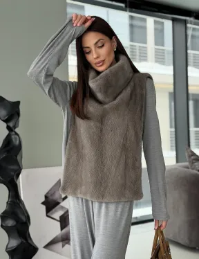 Манишка норковая серая - фото 23