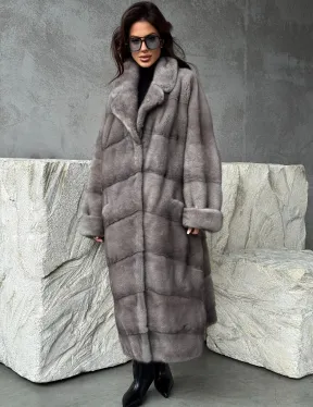 Серая норковая шуба oversize - фото 6