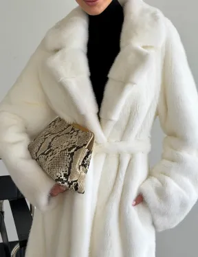 Белая норковая шуба в пол - фото 2