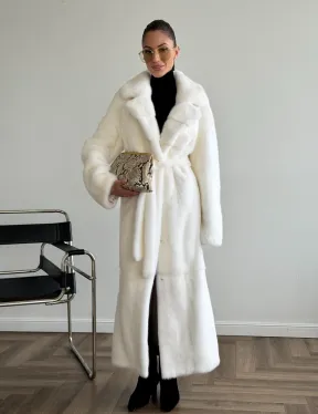 Белая норковая шуба в пол - фото 8