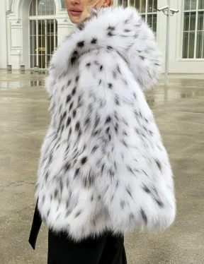 Шуба из лисьего меха под рысь с капюшоном - фото 3