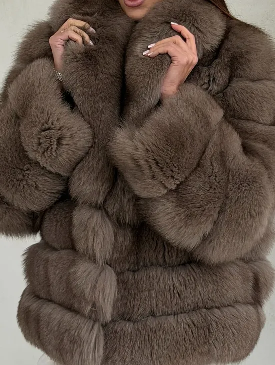 Шуба под соболь из песца - фото 1