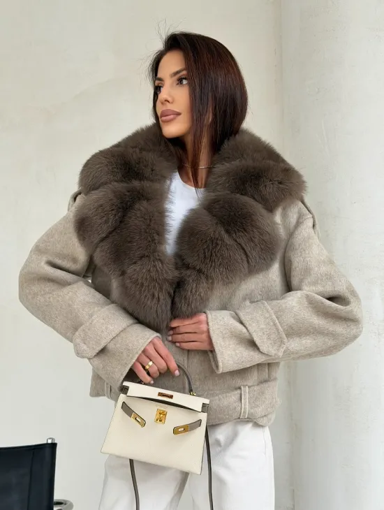 Куртка - пальто с мехом финского песца - фото 8