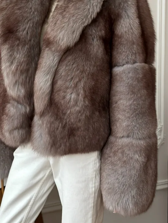 Короткая шуба из финского песца - фото 1