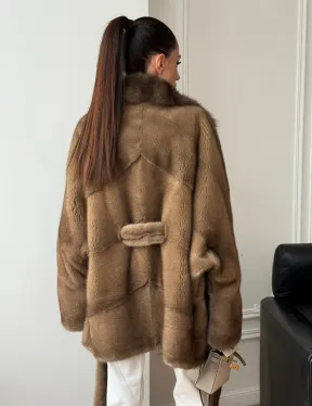 Шуба норка - воротник куница - фото 7