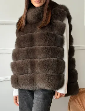 Меховая манишка под соболь из песца - фото 4