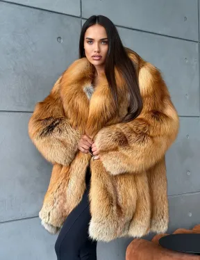 Шуба из натурального меха лисы - фото 11