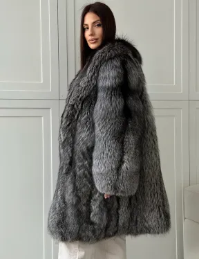 Шикарная шуба из чернобурки - фото 4