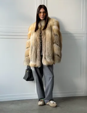 Полушубок из лисы - рукава косички - фото 14
