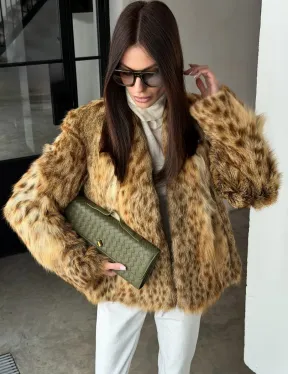 Меховой жакет - шуба из оцелота - фото 12