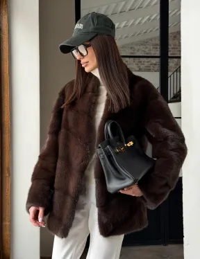 Женский норковый полушубок - фото 14