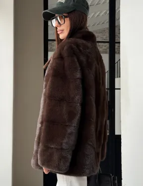 Женский норковый полушубок - фото 4