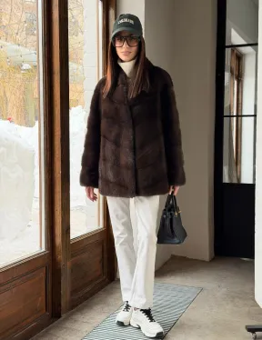 Женский норковый полушубок - фото 11