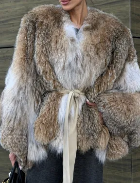 Шуба - летучка из меха рыси - фото 2