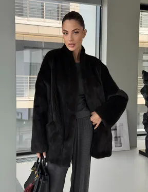 Модный норковый жакет «тренд 2026» Dark Espresso - фото 12