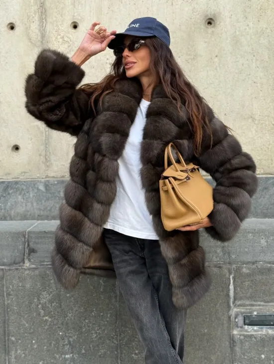 Шуба из меха баргузинского соболя - седина 2 - фото 13