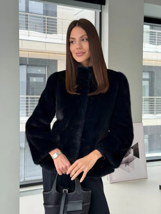 Укороченный норковый жакет - фото 13