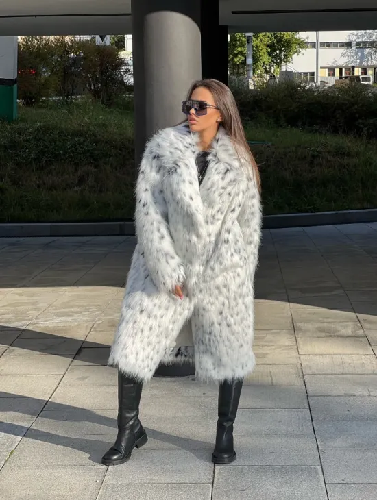Шуба из экомеха под рысь - фото 0
